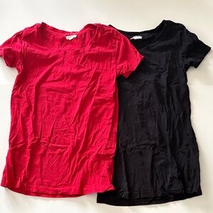 Ardene Red and Black Short Sleeve Tees